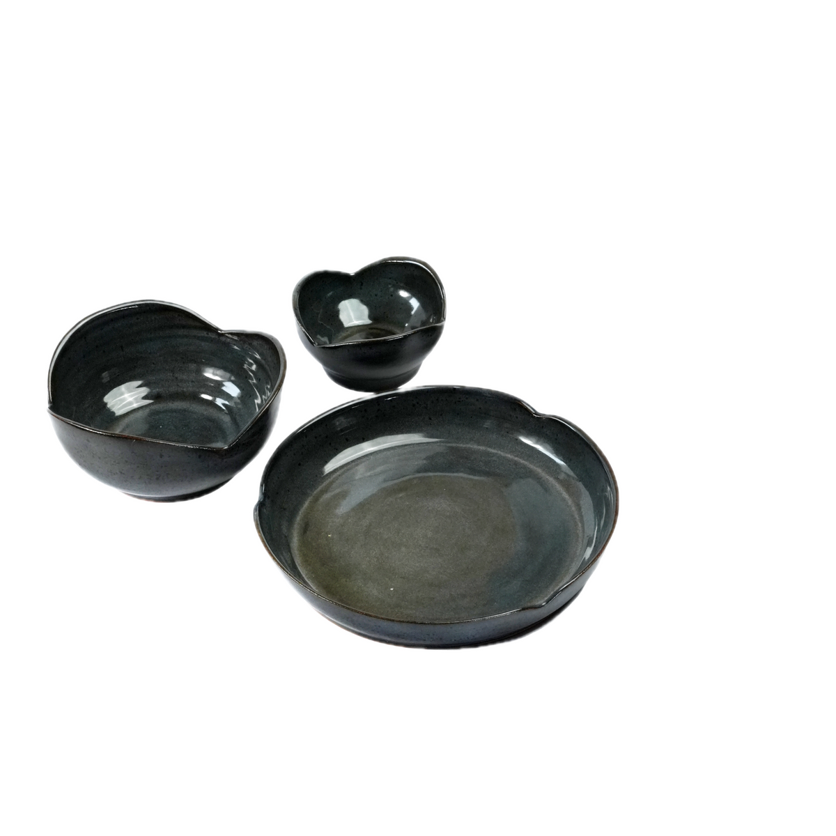 Blue Bloom Breakfast Set — Hand-Cut Flower Tableware