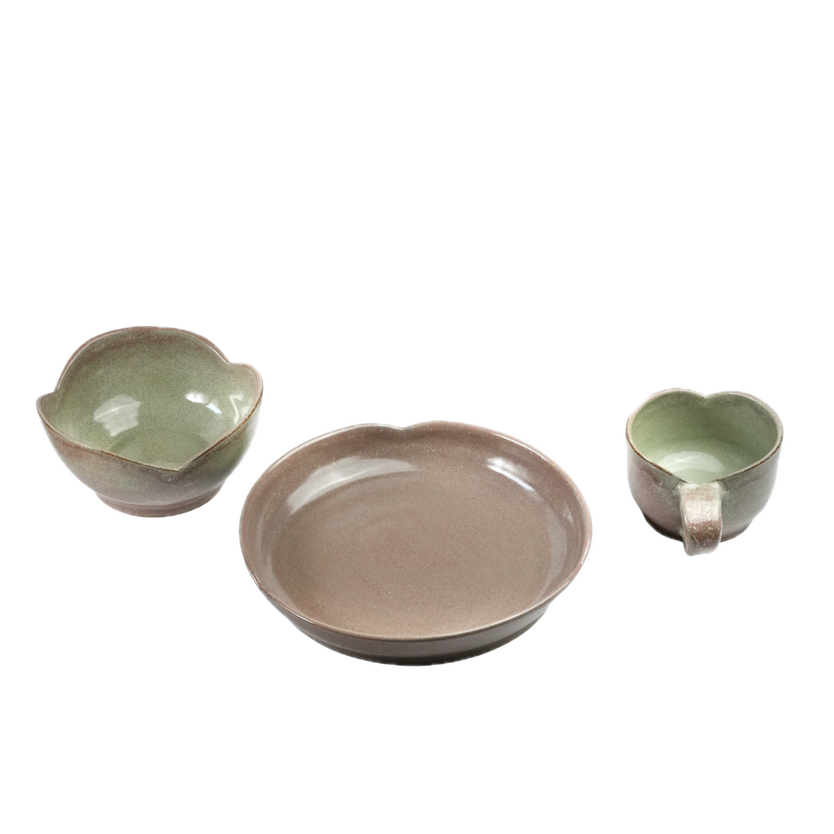 Pink Bloom Breakfast Set — Hand-Cut Flower Tableware