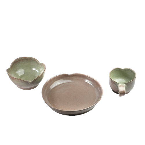 Pink Bloom Breakfast Set — Hand-Cut Flower Tableware