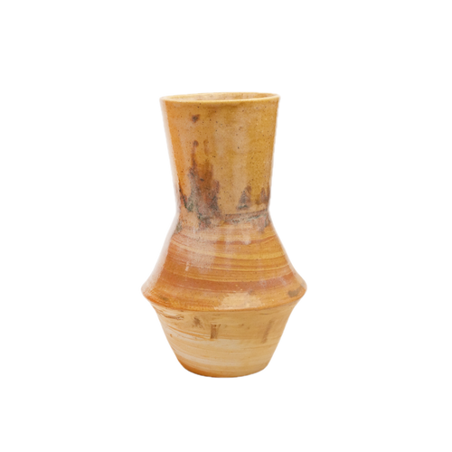 Tall Man handmade ceramic vase, marbled clay, wheel-thrown in sections by Mocha Cat Pottery Bangalore