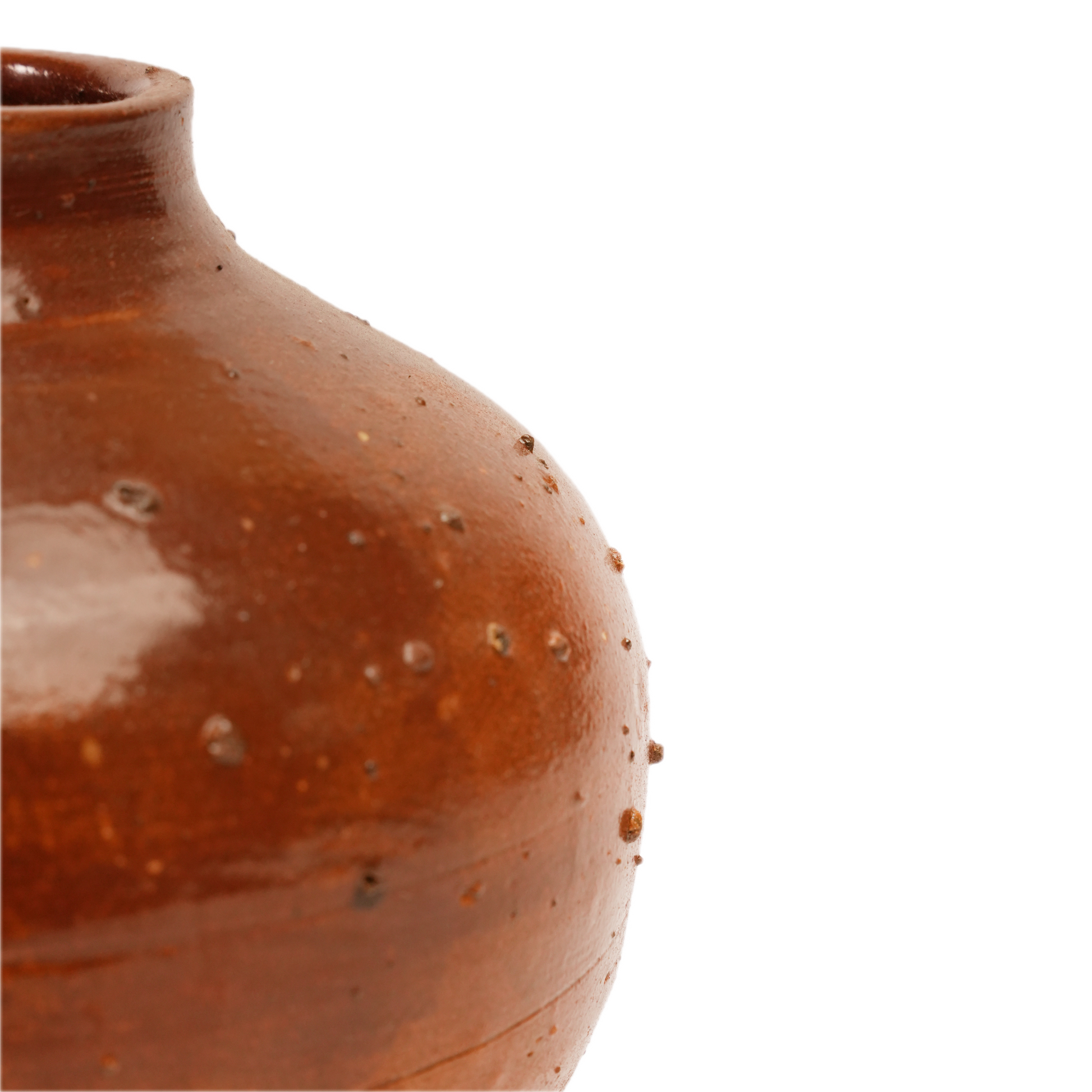Close-up of stone-textured clay surface on Choco Ball vase, Mocha Cat Pottery Bangalore