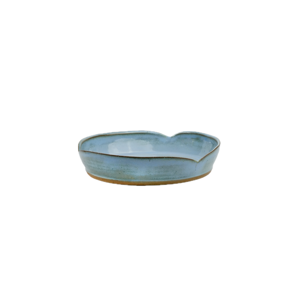 Small Blue Plate handmade ceramic side plate, light blue glaze with pinhole texture, Mocha Cat Pottery Bangalore