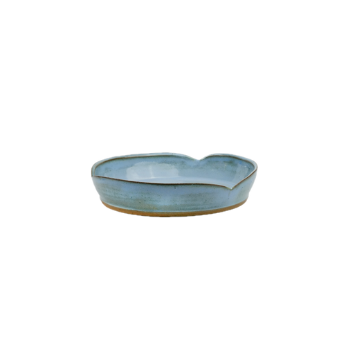 Small Blue Plate handmade ceramic side plate, light blue glaze with pinhole texture, Mocha Cat Pottery Bangalore