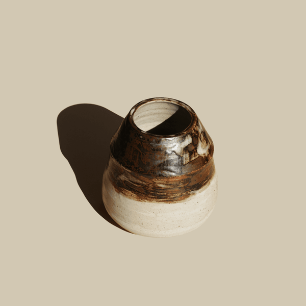 Moon Dusk — Speckled Stoneware Vase, handmade ceramic by Mocha Cat Pottery, Bangalore