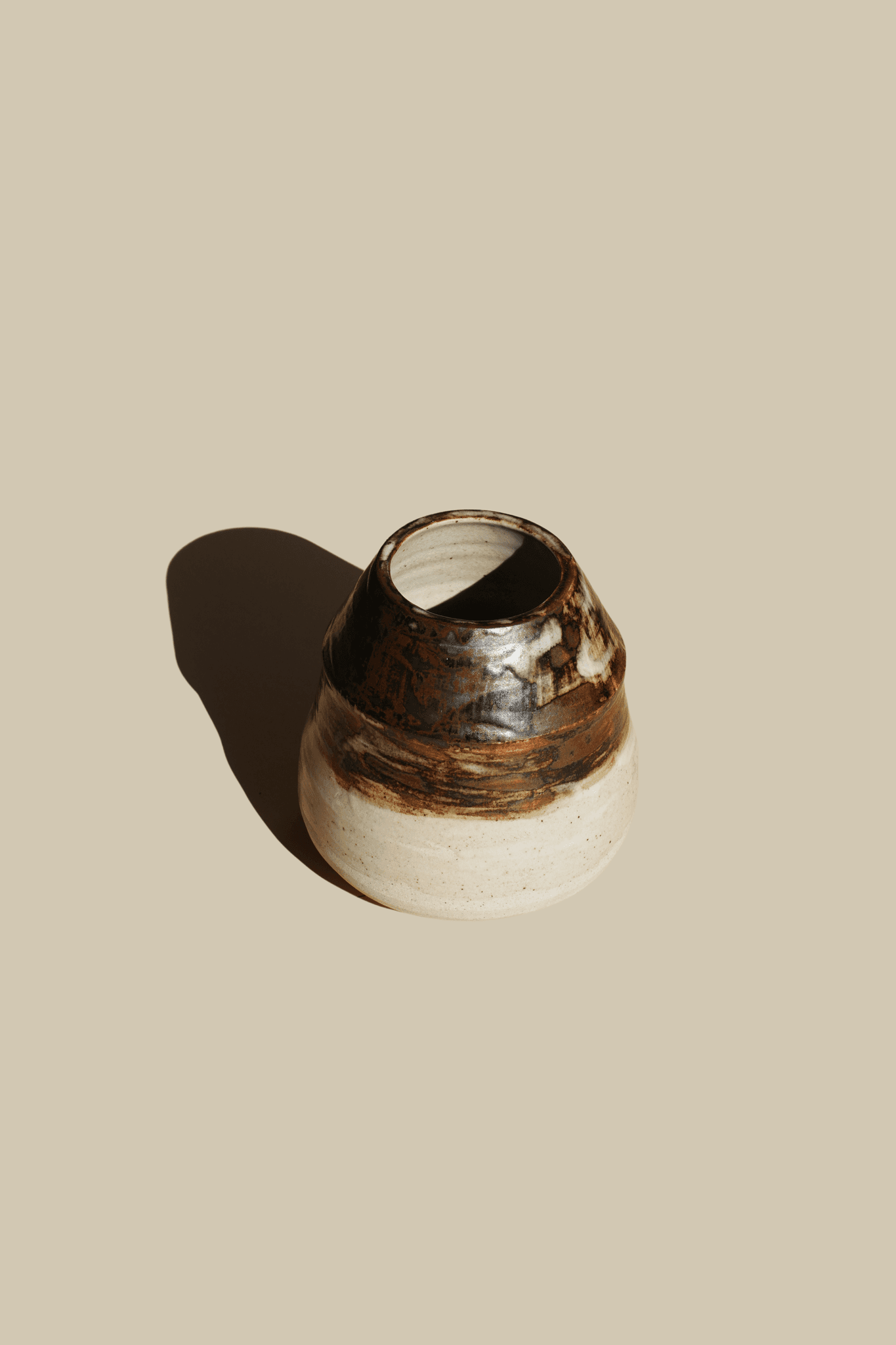Moon Dusk — Speckled Stoneware Vase, handmade ceramic by Mocha Cat Pottery, Bangalore