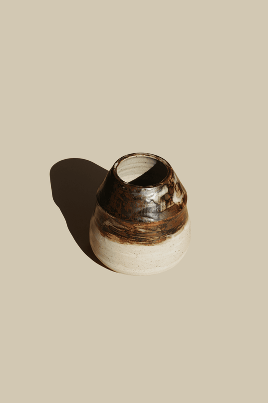 Moon Dusk — Speckled Stoneware Vase, handmade ceramic by Mocha Cat Pottery, Bangalore