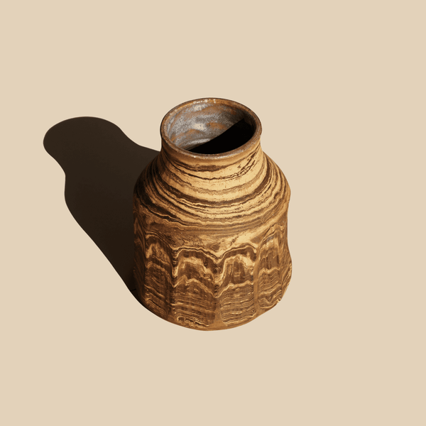 Tiramisu — Layered Glaze Vase, handmade ceramic by Mocha Cat Pottery, Bangalore