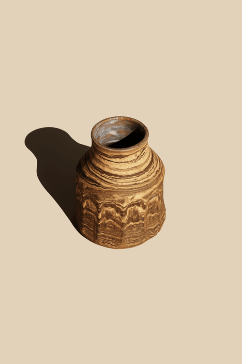 Tiramisu — Layered Glaze Vase, handmade ceramic by Mocha Cat Pottery, Bangalore