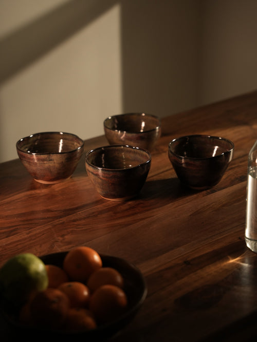 Iridescent Bowl — Glazed Serving Bowl, handmade ceramic by Mocha Cat Pottery, Bangalore