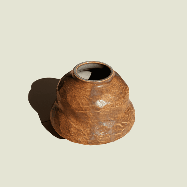 Big Momma — Round Stoneware Vase, handmade ceramic by Mocha Cat Pottery, Bangalore