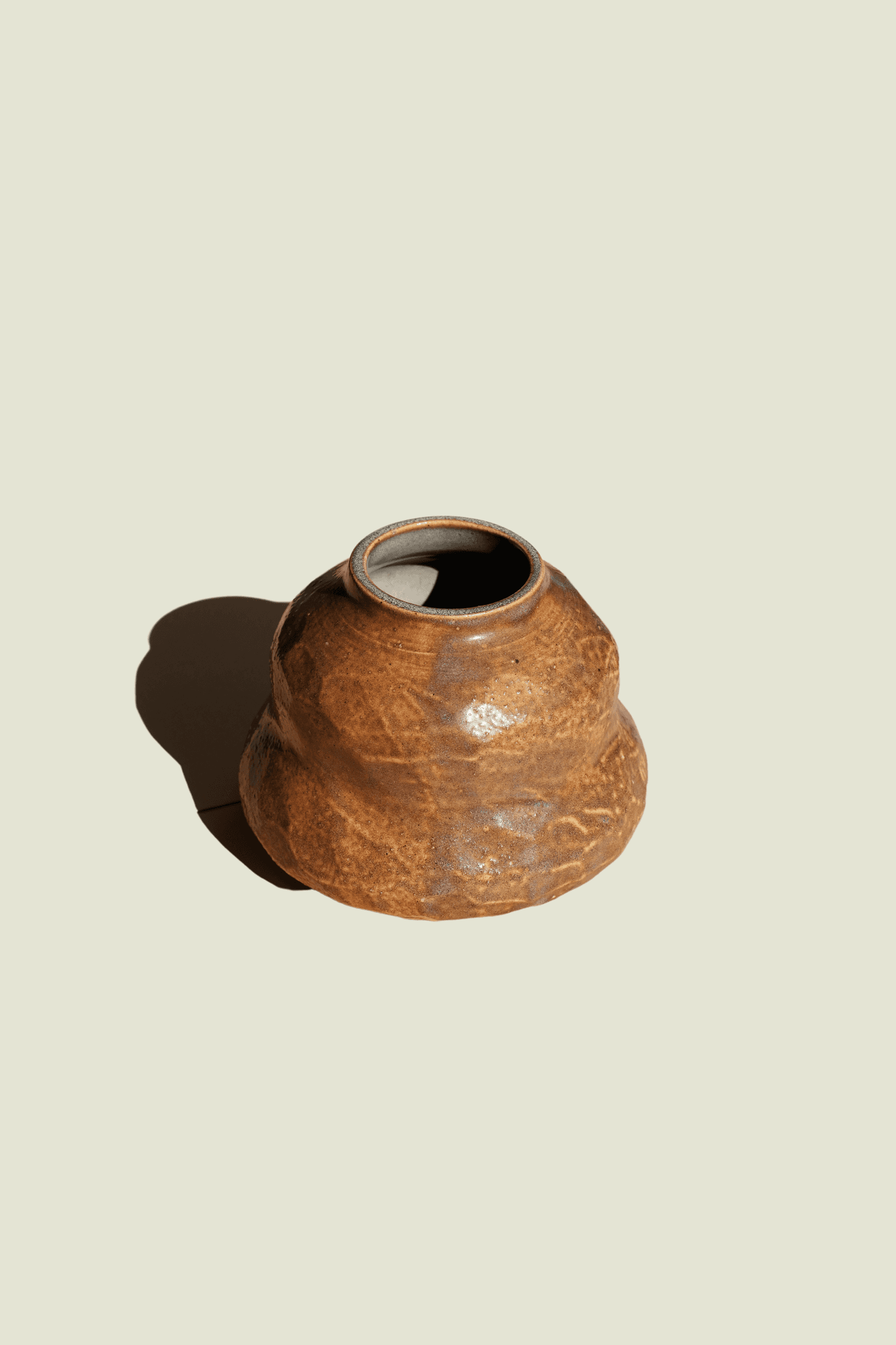 Big Momma — Round Stoneware Vase, handmade ceramic by Mocha Cat Pottery, Bangalore