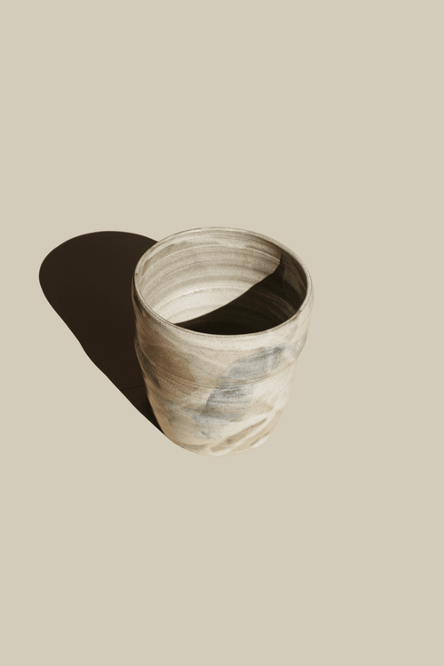 Flow — Carved Stoneware Vase, handmade ceramic by Mocha Cat Pottery, Bangalore