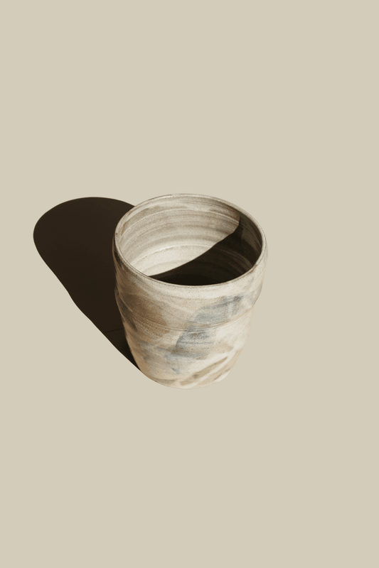 Flow — Carved Stoneware Vase, handmade ceramic by Mocha Cat Pottery, Bangalore