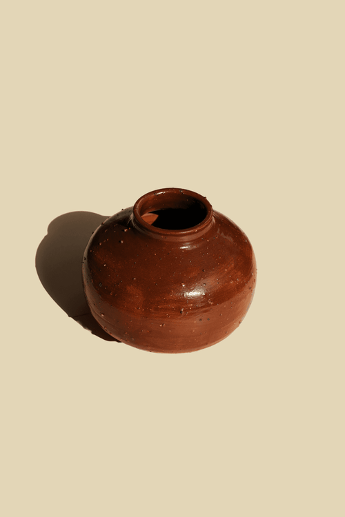 Choco Ball — Earth Grain Vase, handmade ceramic by Mocha Cat Pottery, Bangalore